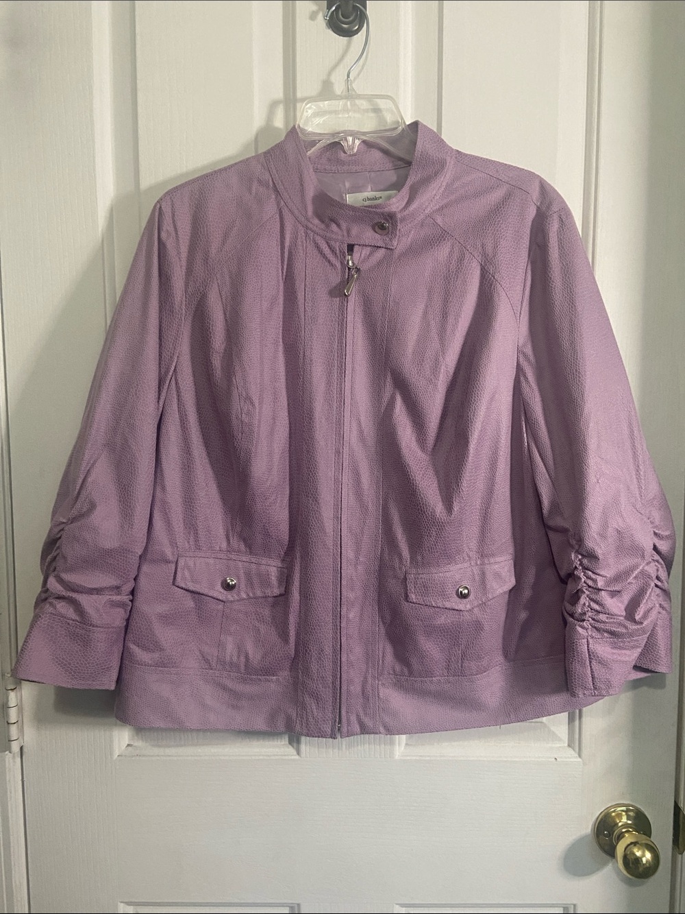 CJ Banks Lavender Zip-Front Lightweight Jacket